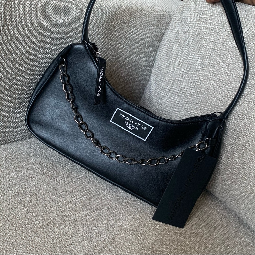 Kendall+Kylie black shoulder bag.